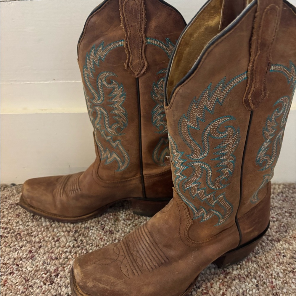 Nocona Brown Leather Cowboy Boots